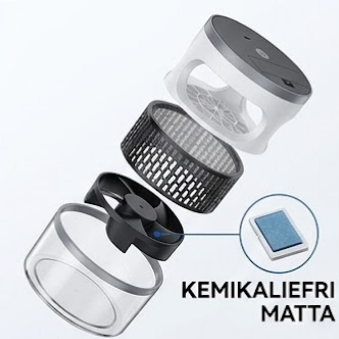 Portabel Myggmaskin med 360° Skydd — Kemikaliefri